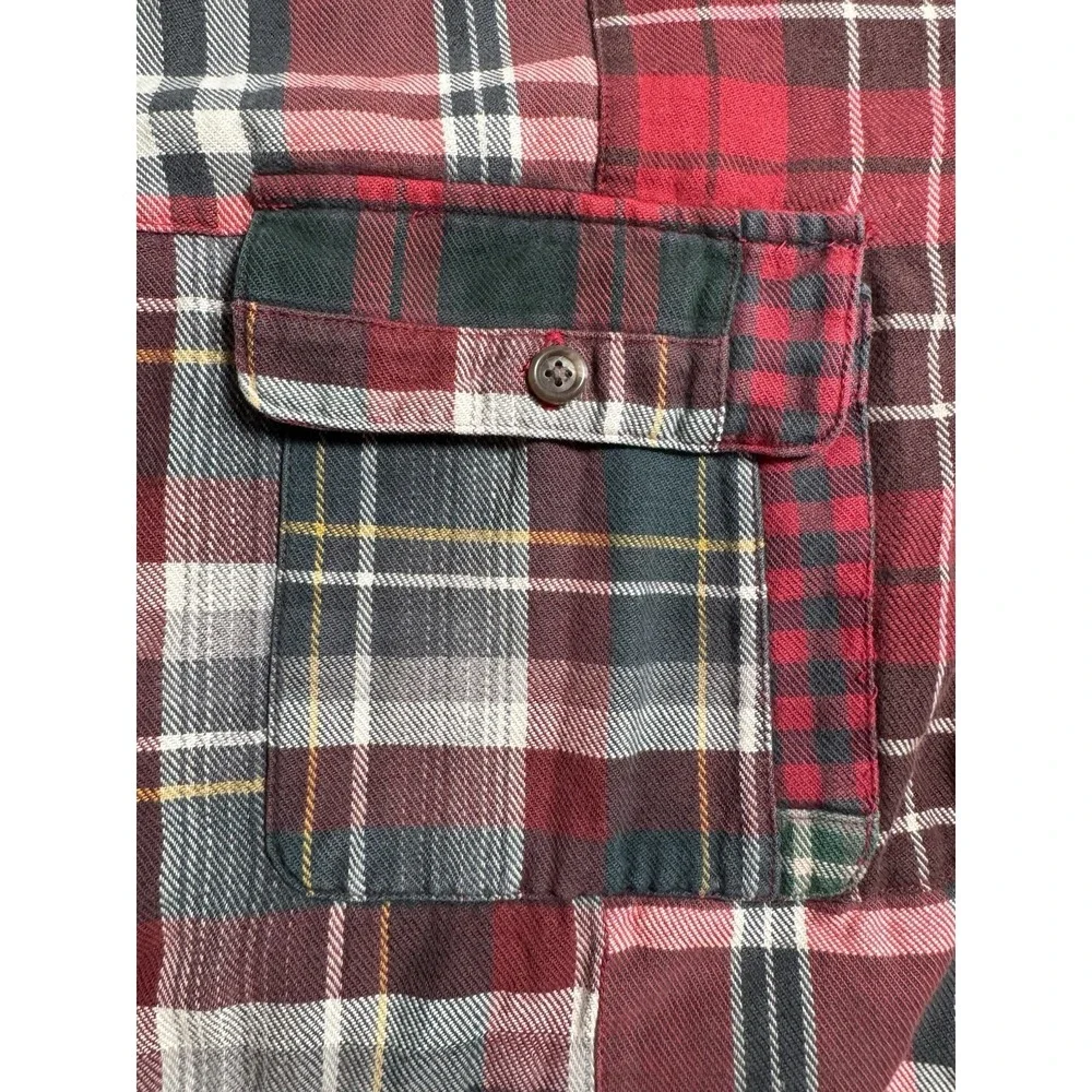 Vintage 90s Polo Country Ralph Lauren Patchwork Plaid Flannel Shirt Mens L